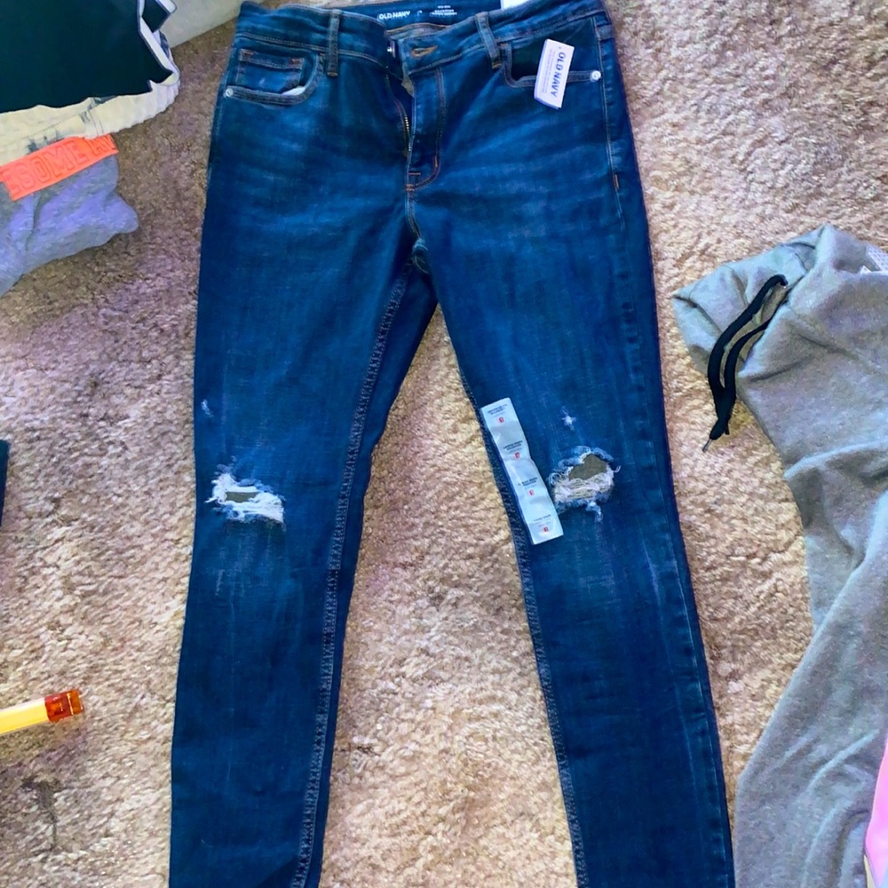 blue ripped jeans very cute